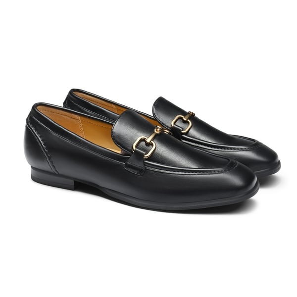 Women's Classic Horsebit Slip-On Loafers  - BLACK - 3